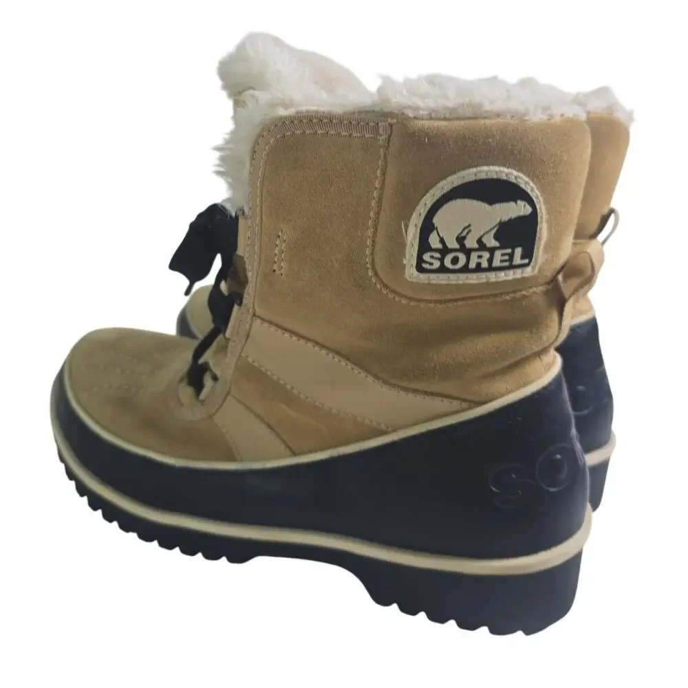 Sorel Tivoli II Waterproof Duck Fleece Leather Winter Boots Shoes Womens 9 Tan